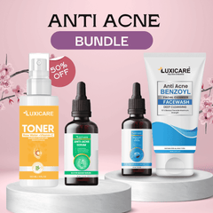 Complete Anti-Acne Skincare Bundle – Vitamin C Toner, Salicylic Serum, Anti-Acne Serum, Benzoyl Wash